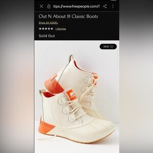 Sorel Women's Out N About III Classic Boot SIZE 7 Bleached Ceramic/ Orange